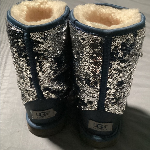 Blue and silver sequin Ugg boots - Picture 3 of 5